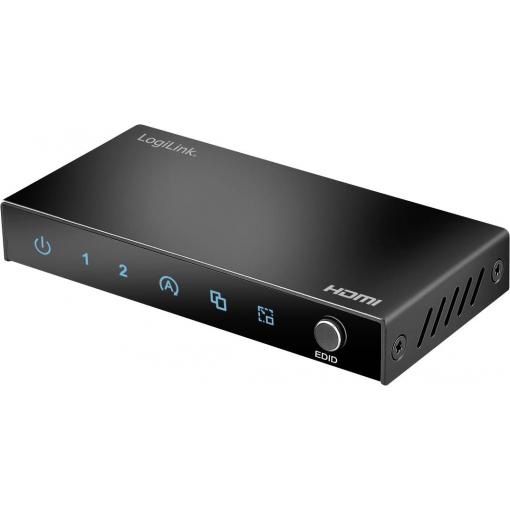 LogiLink HD0066 HDMI rozbočovač LED ukazatel, kovový ukazatel, se stavovými LED černá