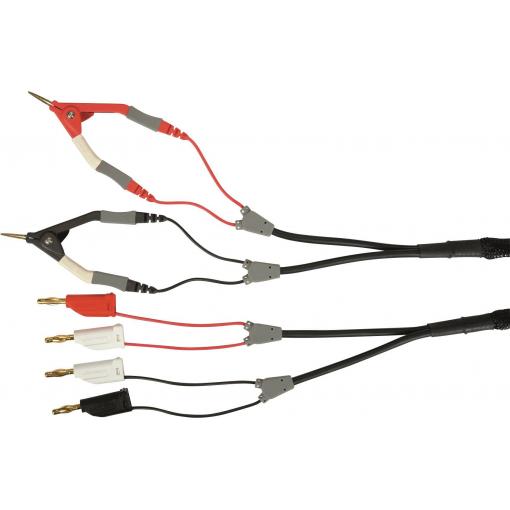 Schützinger měřicí kabel zástrčka 4 mm Kelvinova svorka 70.00 cm černá, červená, bílá 1 ks