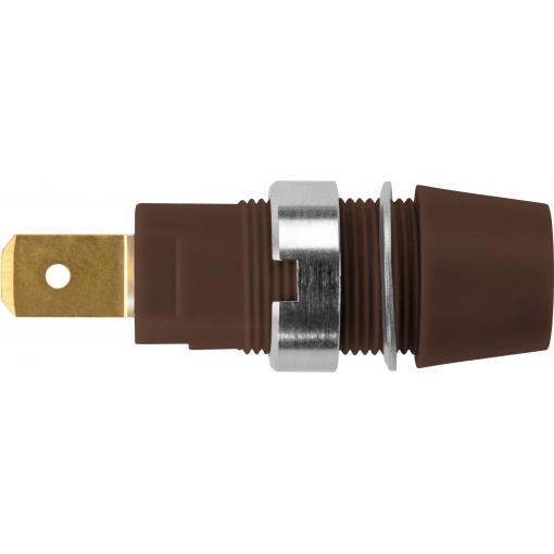 Schützinger bezpečnostní montážní zásuvka 4 mm hnědá 1 ks