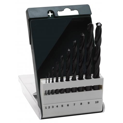 Bosch Accessories 2609255030 HSS sada spirálových vrtáku do kovu 10dílná 1 mm, 2 mm, 3 mm, 4 mm, 5 mm, 6 mm, 7 mm, 8 mm, 9 mm, 10 mm válcované za tepla DIN 338