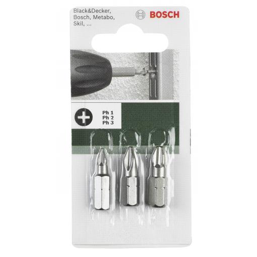 Bosch Accessories 2609255967 křížový bit PZ 1, PZ 2, PZ 3 extra tvrdé D 6.3 3 ks