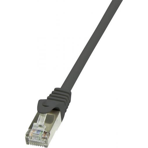 LogiLink CP2053S RJ45 síťové kabely, propojovací kabely CAT 6 F/UTP 2.00 m černá s ochranou 1 ks