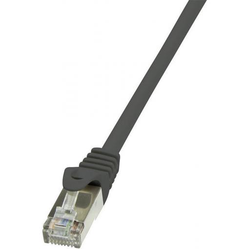 LogiLink CP2063S RJ45 síťové kabely, propojovací kabely CAT 6 F/UTP 3.00 m černá s ochranou 1 ks