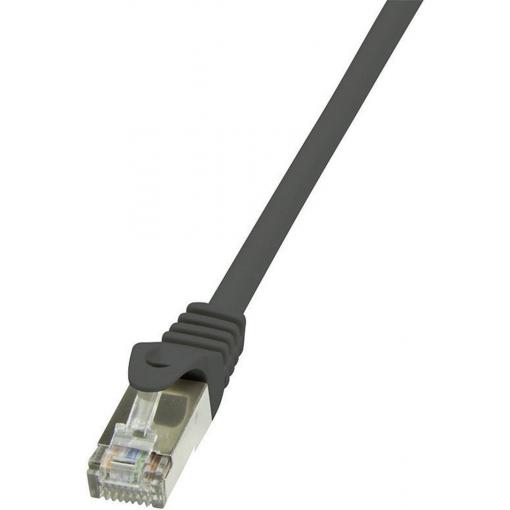 LogiLink CP2093S RJ45 síťové kabely, propojovací kabely CAT 6 F/UTP 10.00 m černá s ochranou 1 ks