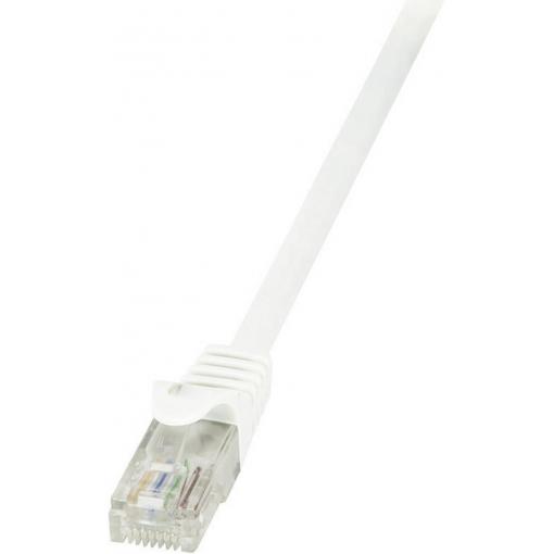 LogiLink CP2011U RJ45 síťové kabely, propojovací kabely CAT 6 U/UTP 0.25 m bílá s ochranou 1 ks