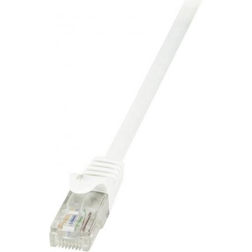 LogiLink CP2031U RJ45 síťové kabely, propojovací kabely CAT 6 U/UTP 1.00 m bílá s ochranou 1 ks