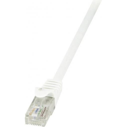 LogiLink CP2061U RJ45 síťové kabely, propojovací kabely CAT 6 U/UTP 3.00 m bílá s ochranou 1 ks