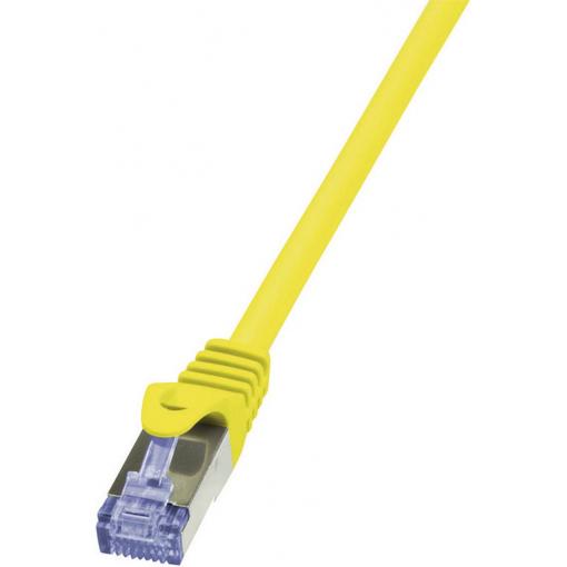 LogiLink CQ3067S RJ45 síťové kabely, propojovací kabely CAT 6A S/FTP 3.00 m žlutá samozhášecí, s ochranou 1 ks