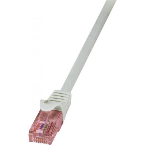LogiLink CQ2012U RJ45 síťové kabely, propojovací kabely CAT 6 U/UTP 0.25 m šedá samozhášecí, s ochranou 1 ks