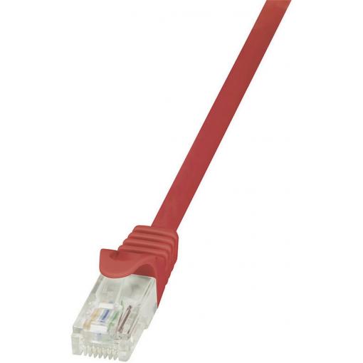 LogiLink CP2024U RJ45 síťové kabely, propojovací kabely CAT 6 U/UTP 0.50 m červená s ochranou 1 ks