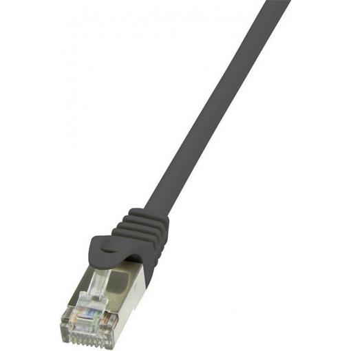 LogiLink CP1023S RJ45 síťové kabely, propojovací kabely CAT 5e F/UTP 0.50 m černá s ochranou 1 ks