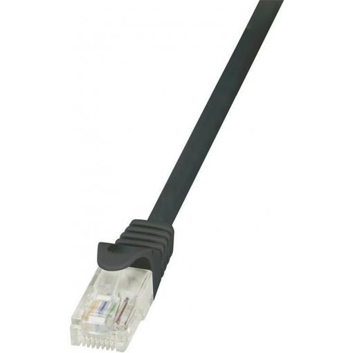 LogiLink CP1013U RJ45 síťové kabely, propojovací kabely CAT 5e U/UTP 0.25 m černá s ochranou 1 ks