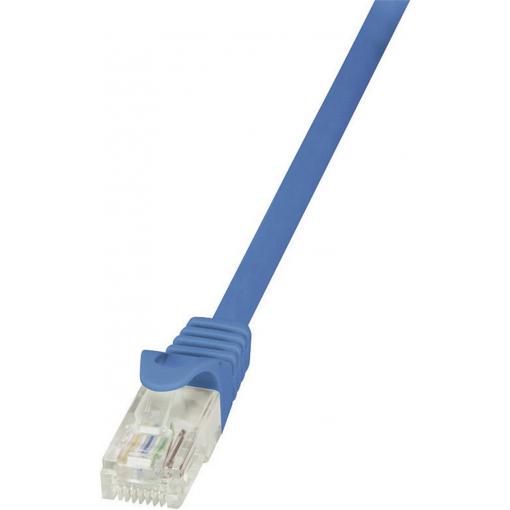 LogiLink CP1016U RJ45 síťové kabely, propojovací kabely CAT 5e U/UTP 0.25 m modrá s ochranou 1 ks