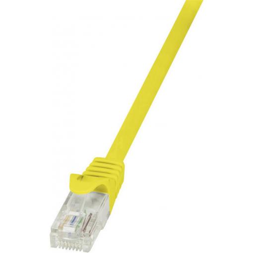 LogiLink CP1027U RJ45 síťové kabely, propojovací kabely CAT 5e U/UTP 0.50 m žlutá s ochranou 1 ks