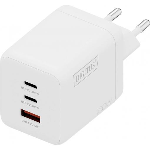 Digitus DA-10304 USB nabíječka, 1x USB A , 2x USB-C®, 100 W, bílá
