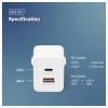 Digitus DA-10302 USB nabíječka, 1x USB A , 1x USB-C®, 45 W, bílá