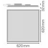 OSRAM HOMELIGHTING 4099854014567 PL CMFT 625 P 33W 865 U19 PS stropní svítidlo, LED vestavné svítidlo
