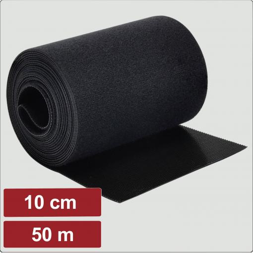 Electronic Garage EG25CA122 pásek se suchým zipem, ke spojování, háčková a flaušová část, (d x š) 50 m x 10 cm, černá, 50 m