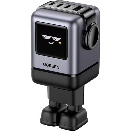 UGREEN Uno X688 nabíjecí adaptér, GaN, 3x USB-C®, 1x USB A , 100 W, PPS, Dodávka energie, Rychlé nabíjení, šedá