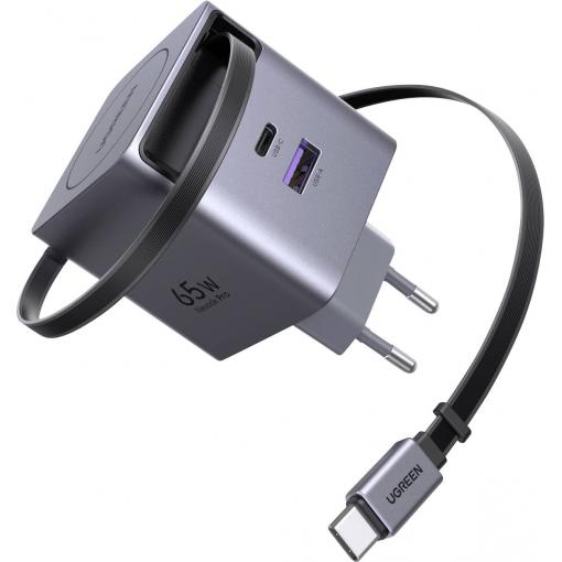 UGREEN X615 65W GaN Charger 1A1C nabíjecí adaptér, GaN, USB-C® zástrčka, USB-C® zásuvka, USB-A zásuvka, 65 W, QC 2,0, QC 3.0, QC 4+, Power Delivery 3.0, PPS,