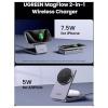 UGREEN W528 Magnetic Charger 2-in-1 bezdrátová nabíječka pro smartphony/tablety, bezdrátová nabíječka, Qi standard, 7.5 W, šedá