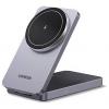 UGREEN W528 Magnetic Charger 2-in-1 bezdrátová nabíječka pro smartphony/tablety, bezdrátová nabíječka, Qi standard, 7.5 W, šedá