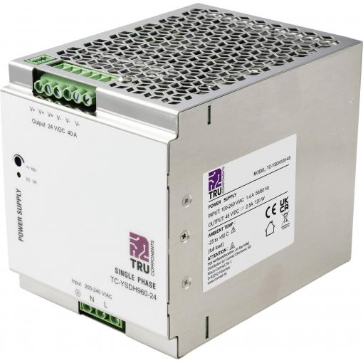 TRU COMPONENTS TC-13850168 síťový zdroj na DIN lištu 24 V/DC 40 A 960 W Počet výstupů:1 x Obsah 1 ks