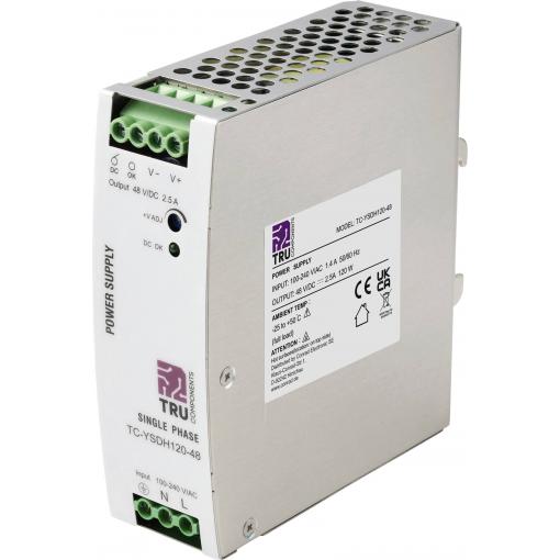 TRU COMPONENTS TC-13864568 síťový zdroj na DIN lištu 48 V/DC 2.5 A 120 W Počet výstupů:1 x Obsah 1 ks