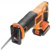 Black & Decker akumulátorová šavlová pila, akumulátor, vč. nabíječky, 18 V, 1.5 Ah, BDCR18-QW
