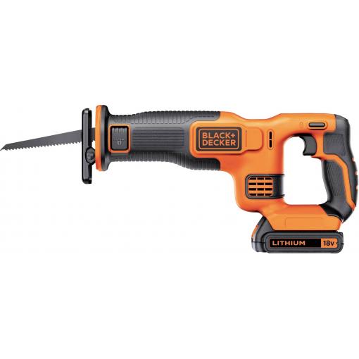 Black & Decker akumulátorová šavlová pila, akumulátor, vč. nabíječky, 18 V, 1.5 Ah, BDCR18-QW