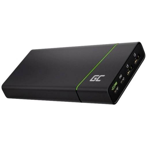 Green Cell GC PowerPlay Ultra powerbanka Li-Pol, 26800 mAh, Quick Charge 3.0, Dodávka energie, USB-C®, USB-A, černá, Indikátor stavu, Možnost současného