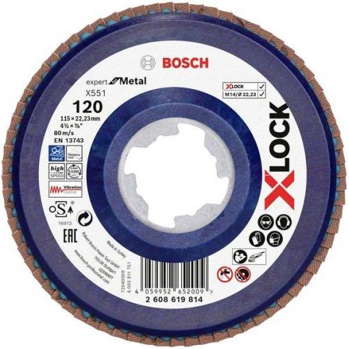 Bosch Accessories 2608619814 X551 vějířový brusný kotouč Průměr 115 mm Ø otvoru 22.23 mm Zrnitost 120 1 ks