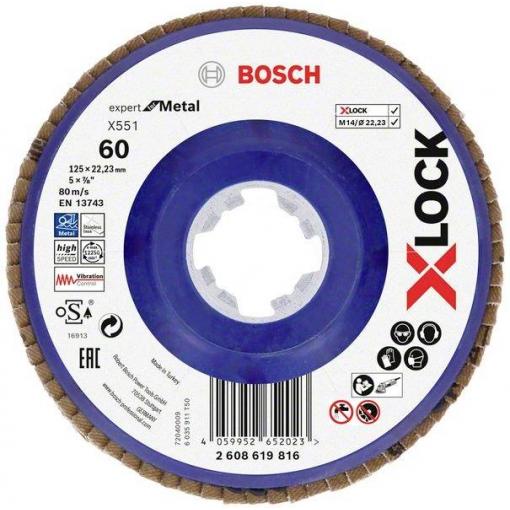 Bosch Accessories 2608619816 X551 vějířovitý brusný kotouč Průměr 125 mm Ø otvoru 22.23 mm Zrnitost 60 1 ks