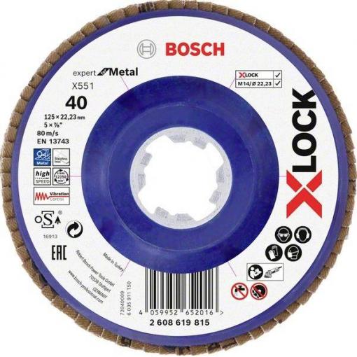Bosch Accessories 2608619815 X551 vějířovitý brusný kotouč Průměr 125 mm Ø otvoru 22.23 mm Zrnitost 40 1 ks