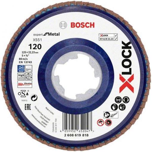 Bosch Accessories 2608619818 X551 vějířovitý brusný kotouč Průměr 125 mm Ø otvoru 22.23 mm Zrnitost 120 1 ks