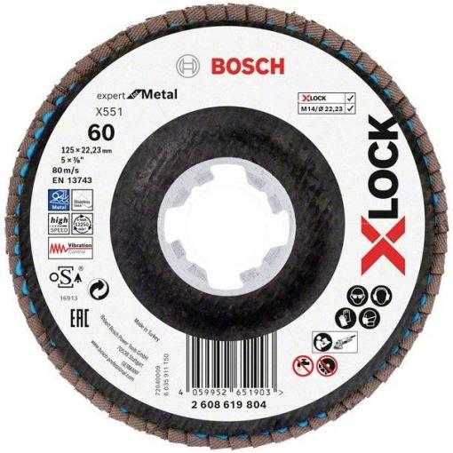 Bosch Accessories 2608619804 X551 vějířovitý brusný kotouč Průměr 125 mm Ø otvoru 22.23 mm Zrnitost 60 1 ks
