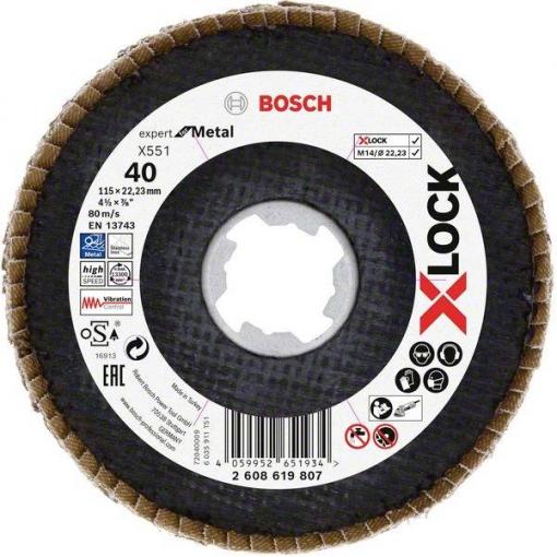 Bosch Accessories 2608619807 X551 vějířovitý brusný kotouč Průměr 115 mm Ø otvoru 22.23 mm Zrnitost 40 1 ks