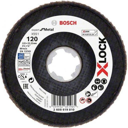Bosch Accessories 2608619810 X551 vějířovitý brusný kotouč Průměr 115 mm Ø otvoru 22.23 mm Zrnitost 120 1 ks