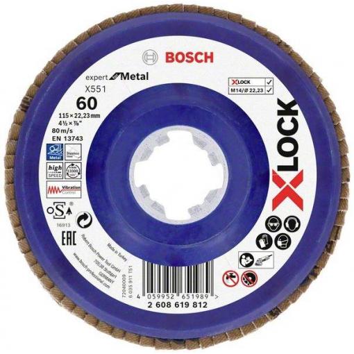 Bosch Accessories 2608619812 X551 vějířový brusný kotouč Průměr 115 mm Ø otvoru 22.23 mm Zrnitost 60 1 ks