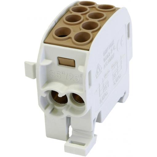 HoraeTec 080210-3-3 odbočovací svorka hlavního vedení mosaz, PA šedobílá (RAL 7035), hnědá 1pólový 125 A 690 V Typ vodiče = L