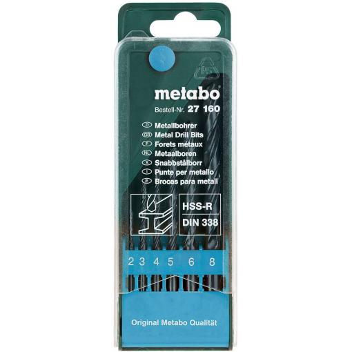 Metabo 627160000 kovový spirálový vrták 6dílná 2 mm, 3 mm, 4 mm, 5 mm, 6 mm, 8 mm 6 ks