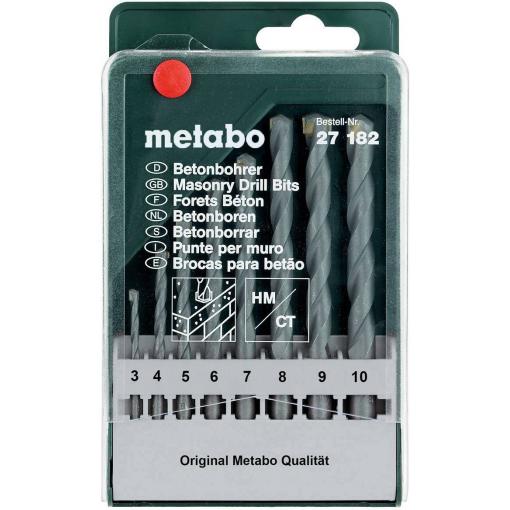 Metabo 627182000 sada vrtáku do betonu 8dílná 3 mm, 4 mm, 5 mm, 6 mm, 7 mm, 8 mm, 9 mm, 10 mm válcová stopka 8 ks