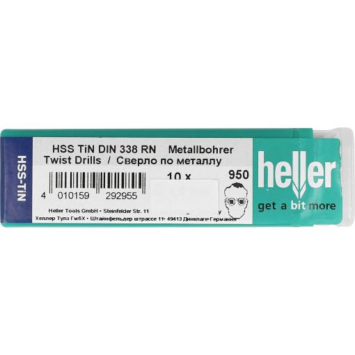 Heller 29293 1 HSS TiN kovový spirálový vrták 10dílná 5 mm Celková délka 86 mm Potaženo titanem DIN 338 10 ks