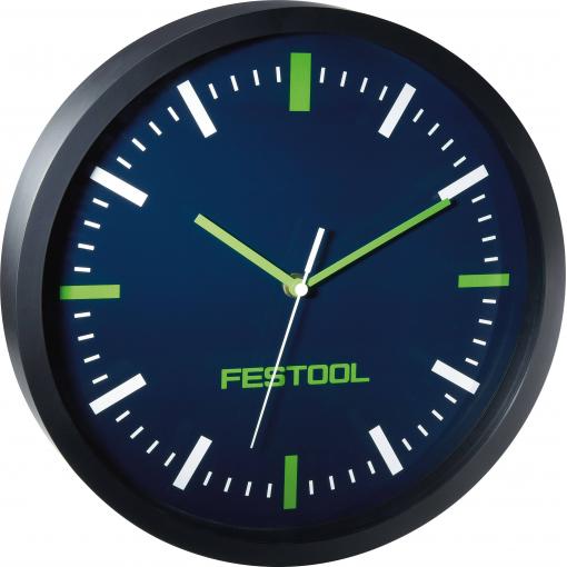 Festool 498385 nástěnné hodiny 300 mm x 300 mm x 300 mm x 300 mm , tmavě modrá, zelená, tiché hodiny (bez tikání)