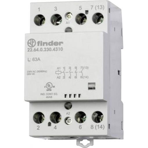 Finder 22.64.0.024.4710 stykač 3 spínací kontakty, 1 rozpínací kontakt 24 V/DC, 24 V/AC 63 A Vhodné pro značku (relé): Finder Tray 1 ks