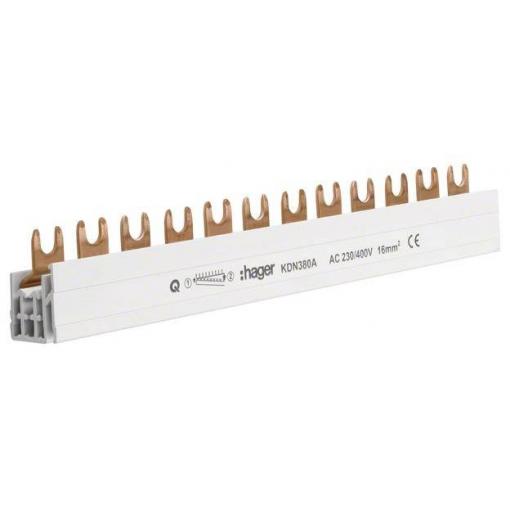 Hager KDN380A KDN380A Phase busbar 3pólová 210 mm 1 ks Piece
