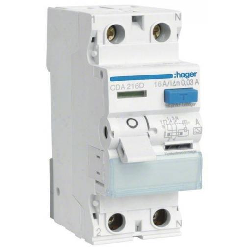 Hager CDA216D CDA216D proudový chránič A 2pólový 16 A 0.03 A 230 V
