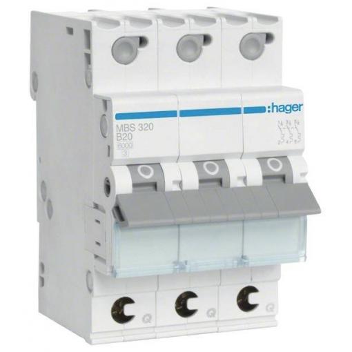 Hager MBS320 Sonstiger Schalter/Taster elektrický jistič 3pólový 20 A 400 V