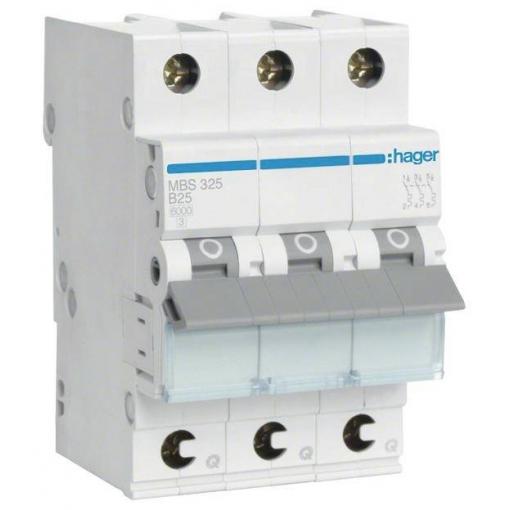 Hager MBS325 MBS325 elektrický jistič 3pólový 25 A 400 V
