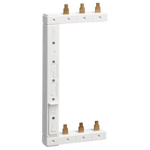 Hager KCL363L 3fázová lišta Hager KCL363L, 2řadá, 125 mm, vertikální Phase busbar hnědá, modrá 3pólový 1 ks